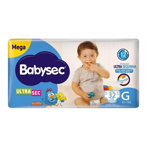 Babysec Ultrasec Galinha Pintadinha - Fralda, Tamanho G, 32 Unidades