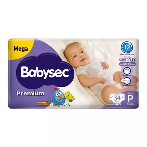 Babysec Fralda Galinha Pintadinha Premium P 34 Unidades