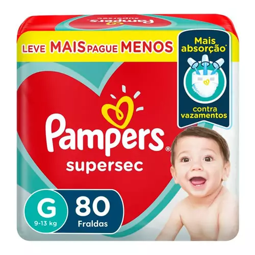 Pampers Fraldas Supersec G 80 Unidades