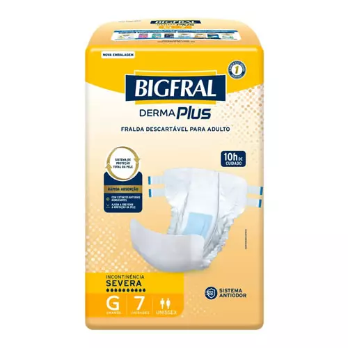 Fralda Bigfral Derma Plus, Bigfral, Grande