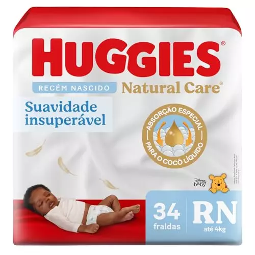 Huggies Natural Care - Melhor Fralda RN para Pele Sensível