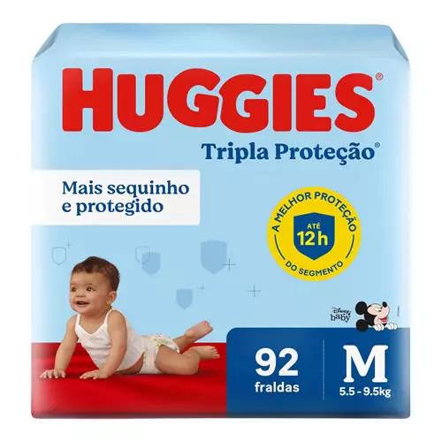 Fralda Huggies Tripla Proteção 92 Unidades