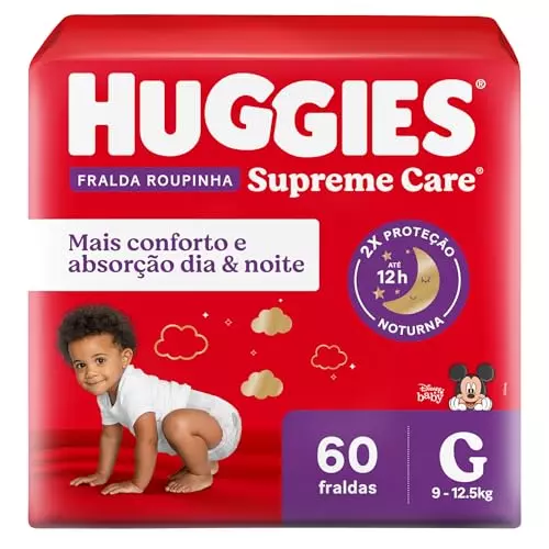 Fralda Huggies Supreme Care Roupinha G – 60 fraldas