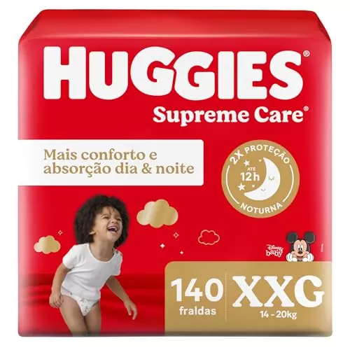 HUGGIES Fralda Supreme Care XXG – 140 fraldas, Cor: Vermelho