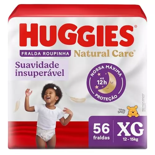 Fralda Huggies NATURAL CARE ROUPINHA XG 56 unidades