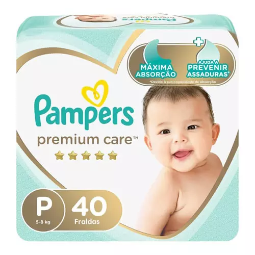 Fralda Pampers Premium Care P - 40 fraldas