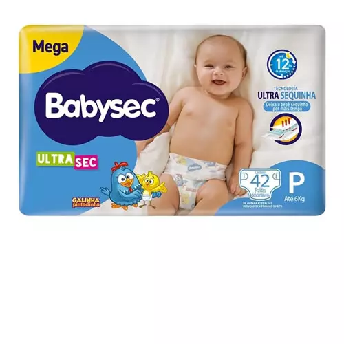 Babysec Ultrasec Galinha Pintadinha - Fraldas, Tamanho P, 42 Unidades